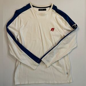 Nautica Long Sleeve Shirt White Blue Red